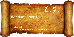 Bardun Fanni névjegykártya