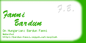 fanni bardun business card